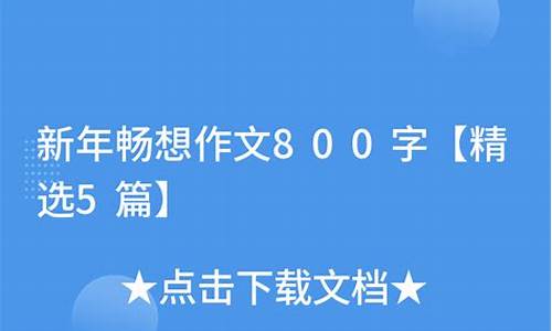 新年畅想作文800字高二_新年畅想作文800字高二上册