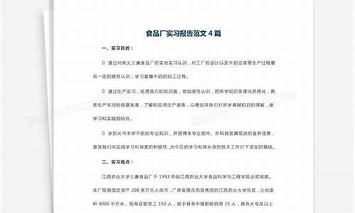 食品有限公司实践报告_食品公司实习报告