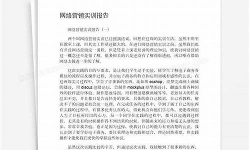 网络营销实训总结_网络营销实训总结范文