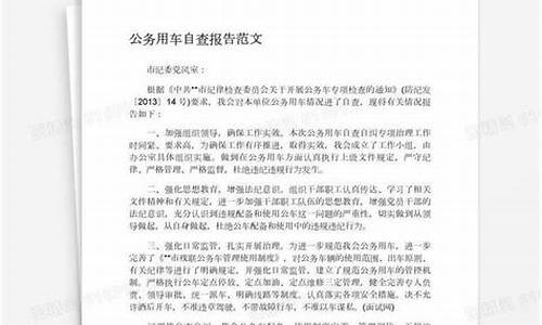 公务用车自查报告整改措施_公务用车自查报告