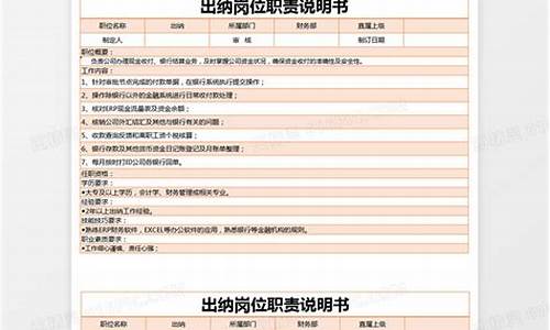 出纳的工作内容和职责_出纳岗位职责