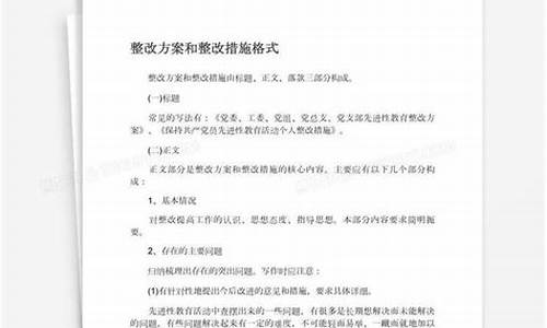 整改方案格式表格_整改方案格式